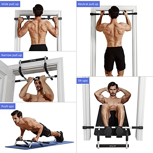 Heavy Duty Doorway Pull Up Bar - Max 440 lbs Multi-Grip Fitness Trainer