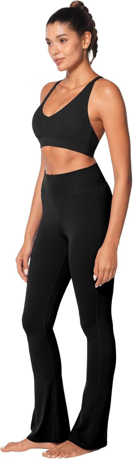 Sunzel V Neck Strappy Sports Bra - Criss Cross Back Halter Design with Removable Cups | Padded Workout Top
