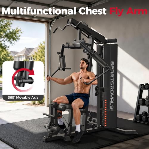 Multifunctional Home Gym Station with Leg Press - Black