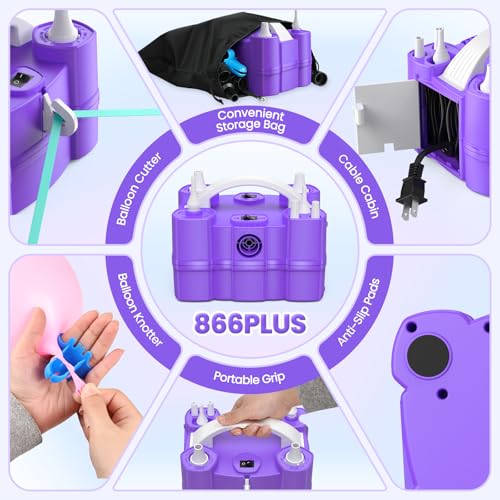 4-in-1 Electric Balloon Pump with Triple Nozzles for All Balloons