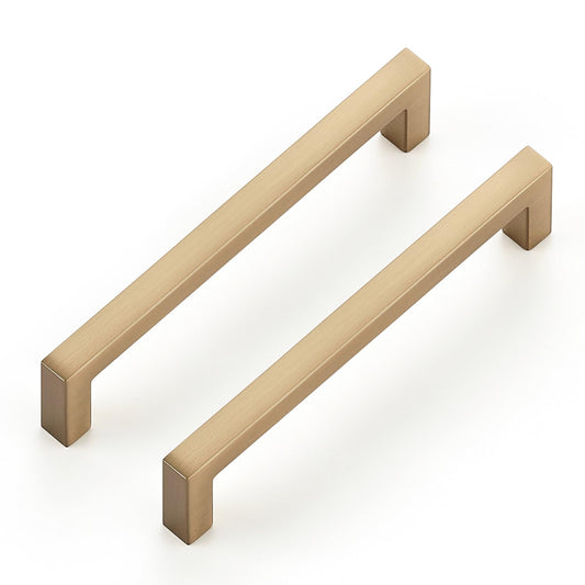 Ravinte Cabinet Handles Solid Slim Champagne Bronze 30 Pack 4 Inch Hole Center Square Bar Drawer Handles Kitchen Cabinet Pulls Drawer Kitchen Cabinet Hardware