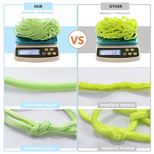 Fluorescent Green Basketball Net - All Weather Anti-Whip Replacement, 12 Loops