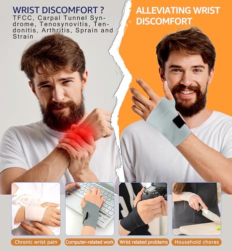 Ultra-Thin Elastic Wrist Brace for Support & Pain Relief - Gray