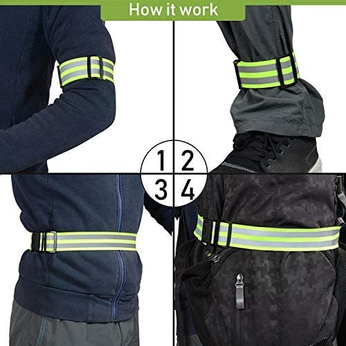 Reflective Running Gear Belt - Adjustable Safety Bands for Runners & Cyclists