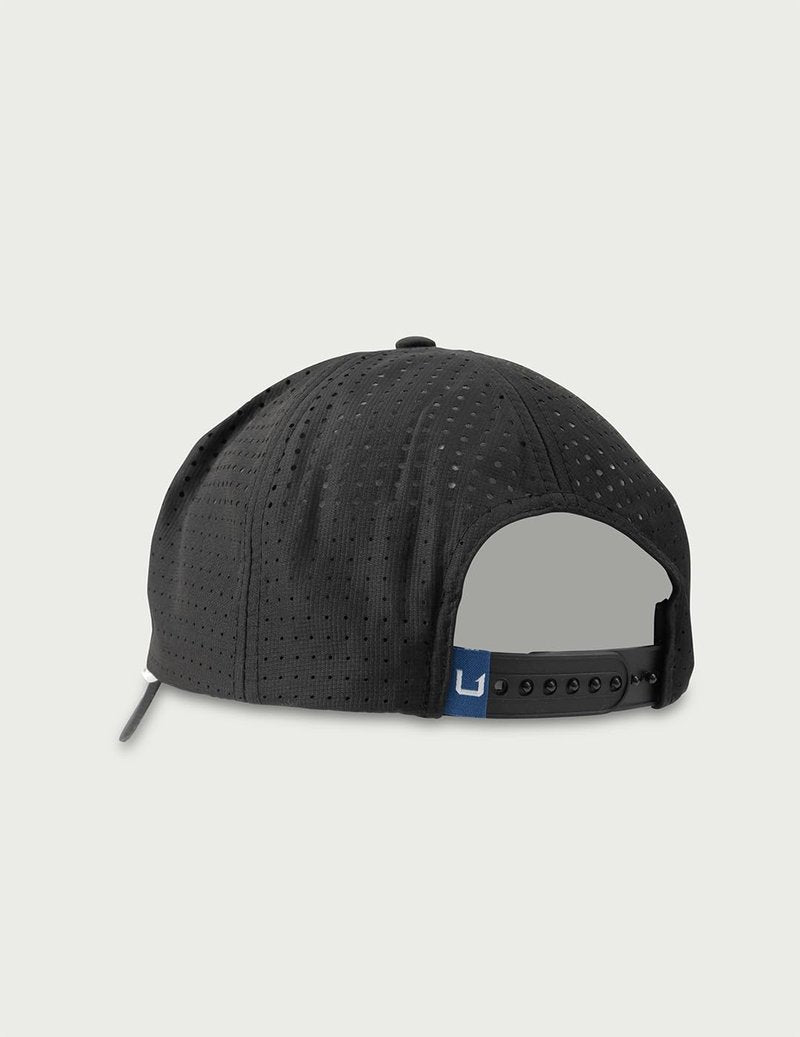HUK Mens Patch Performance Hat, Lightweight Fishing Hat with Anti Glare Under Visor, Black, One Size
