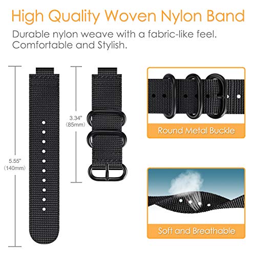 Nylon Sport Band for Garmin Forerunner 235 - Black