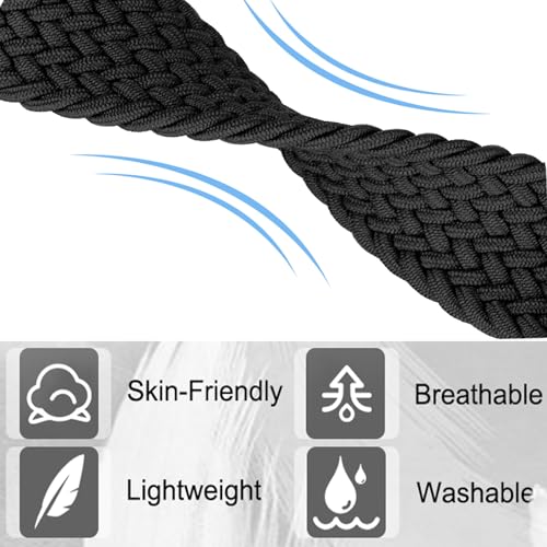 Braided Stretchy Solo Loop Wristbands - 5 Pack for Fitbit Inspire 3/2/HR, Ace 3/2