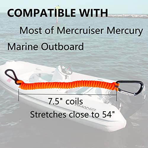 Boat Kill Switch Lanyard Replacement - Mercury Marine, Orange, 54 inches
