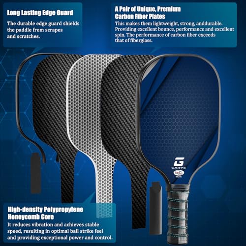 Carbon Fiber Pickleball Paddles Set of 4 - Pro Honeycomb, USAPA Approved