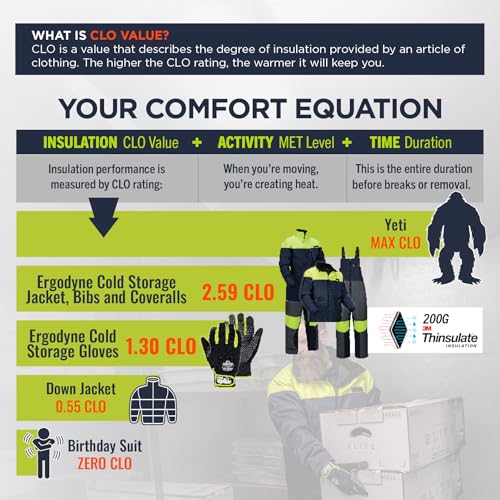 Ergodyne ProFlex 850 Insulated Freezer Gloves, Grip Palm, Touch Screen Capable, Cold Storage Work