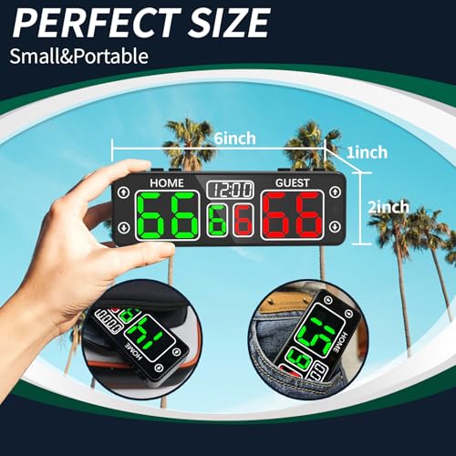 Mini Magnetic Electronic Scoreboard with Timer - Black