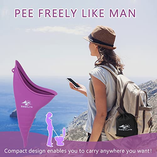 Female Urination Device - Reusable Silicone Pee Funnel - Purple