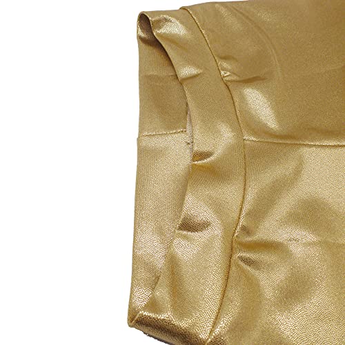Girls Gymnastics Athletic Shorts with Glitter - Gold, 7-8 Years