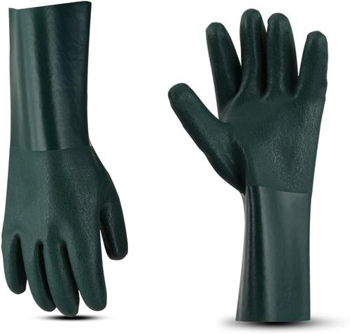 Glove Station Heavy Duty Rubber Gloves - Chemical Resistant, Textured Finish, Durable PVC Coating