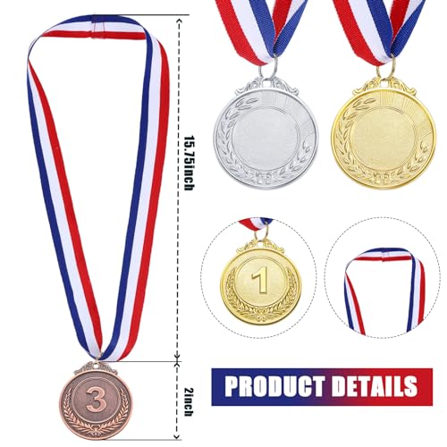 3 Pack Winner Medals - Gold, Silver, Bronze with Neck Ribbons