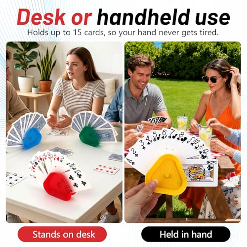 Triangle Card Holder for Playing Cards - 4-Pack, 4 Colors