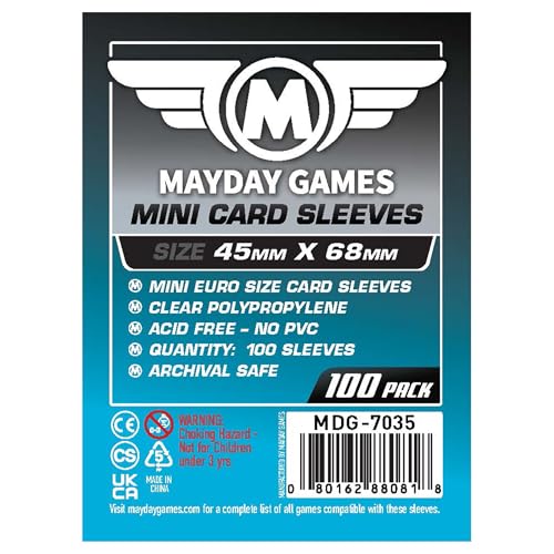 Mini Board Game Card Sleeves 45x68mm - 100 Pack Clear Protectors