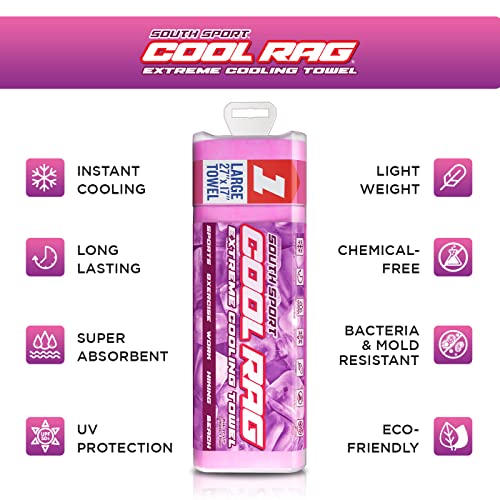 South Sport Pink Tube Cooling Towel for Heat Relief - Instant Neck & Body Cooling