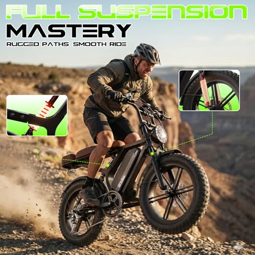 Electric Fat Bike for Adults - 1500W Motor, 65 Mile Range, Carbon Black