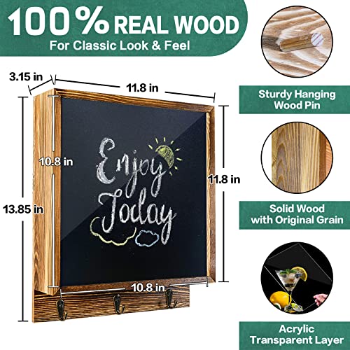 Hidden Gun Storage, Hidden Wall Gun Safe Pistol Rack Shelf with 3 Hooks for Secret Decor Concealment Furniture, Art Storage Cabinet Wooden Storage Shelves Indoor Picture Frame