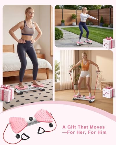 Waist Twister Exercise Machine - 326 lbs Capacity, Pink