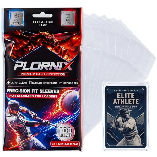 Resealable Card Sleeves for 3" x 4" Top Loaders - 100 Pack