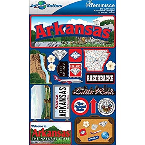 3D Arkansas Jet Setters Scrapbook Sticker - Self-Adhesive