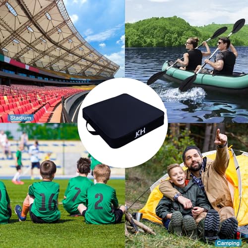 KIMI HOUSE Heated Stadium Seat Cushion 2 Pack | Extra Thick Waterproof Bleacher Chair Pad