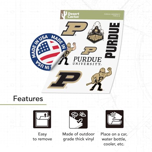 Desert Cactus Purdue University Boilermakers Sticker Decal - Officially Licensed