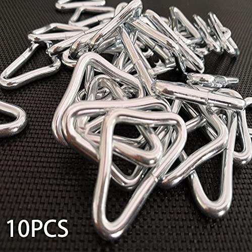 Trampoline Triangle Buckle Rings - 10pcs Metal V-Rings for Repair