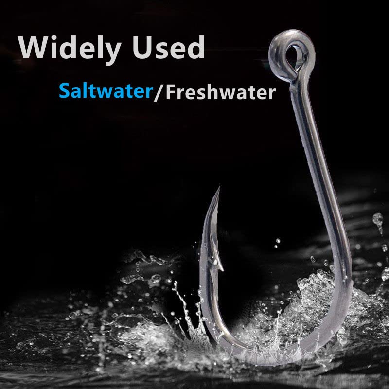 310Pcs Fishing Hook Set - 8 Sizes High Carbon Forged Steel for Freshwater & Saltwater