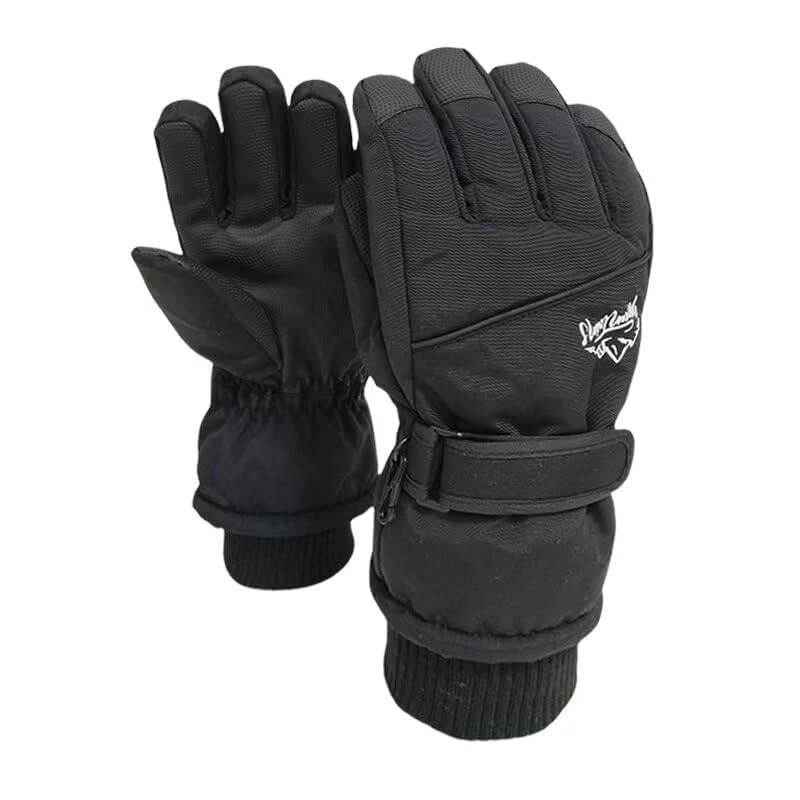 Windproof Thermal Ski Gloves for Women - Black Touchscreen