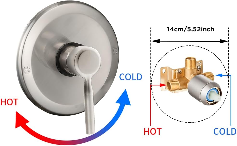 High Pressure 6-Inch Rain Shower Head & Faucet Set with Valve - Modern Bathroom Fixtures