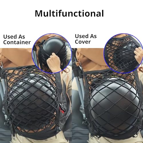 Helmet Holder for Backpack - Elastic Helmet Cover with 4 Carabiners