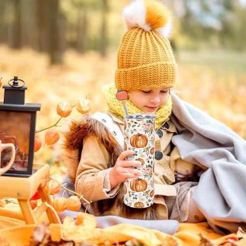 12pcs Fall Straw Toppers - Thanksgiving Silicone Covers for 10mm Straws