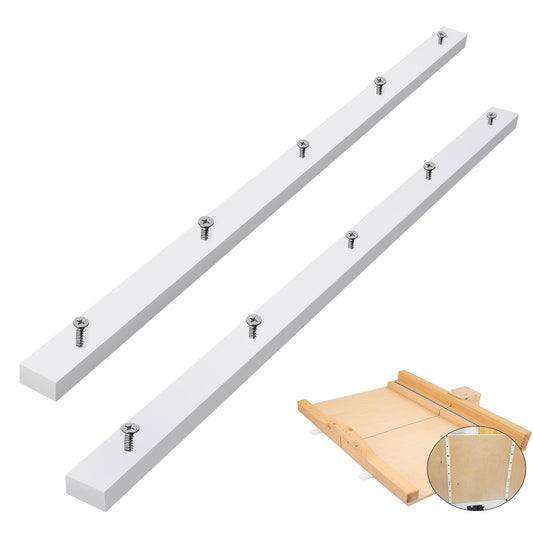 KETIPED 2 Pack Crosscut Sled for Table Saw, Miter Slot Runners, 3/4" x 3/8" x 17" Premium UHMW Miter Bar with Predrilled Holes & Screws Ideal for U Tracks, Router Table, Bandsaw, Coping Sled,MGJ-105W