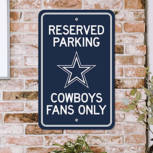 Dallas Cowboys Reserved Parking Sign - 18in x 12in Plastic Decor