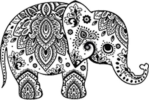Paisley Elephant Ornament Vinyl Decal Sticker - 4-Inch, 2-Pack