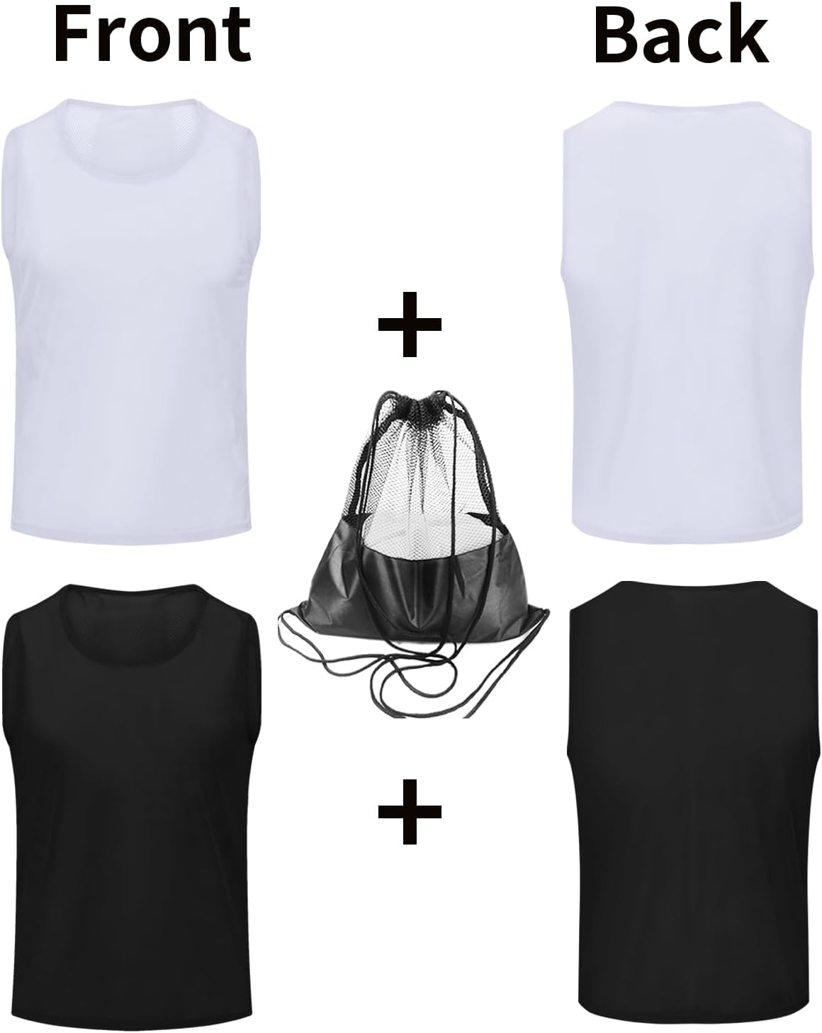 Skiennix Soccer Pinnies - Youth Scrimmage Vests with Numbers for Team Practice | Lightweight & Durable