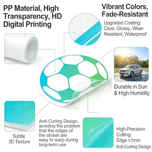 200 Soccer Stickers - Waterproof Decals for Water Bottles, Laptops, & More