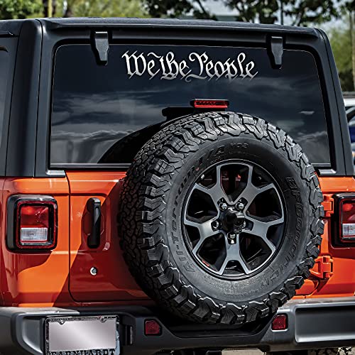 We The People Vinyl Decal Sticker - 12" x 3" Silver