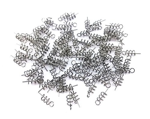 100pcs Spring Twist Lock Fishing Hook Centering Pins - 14mm