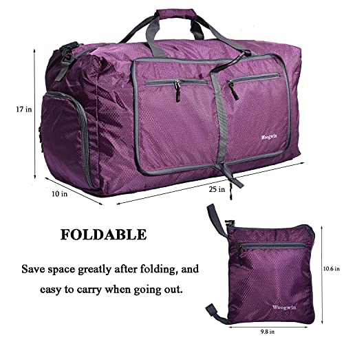 Large Waterproof Travel Duffel Bag - Foldable Gym & Beach Tote