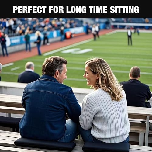 Portable Stadium Seat Cushions 2-Pack - Waterproof Black
