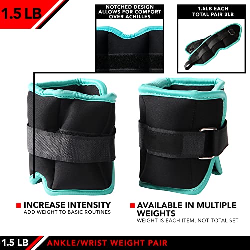 JFIT Ankle Weights - Weight Pair 10 and Bundle Options 0.5 to 8 lbs.
