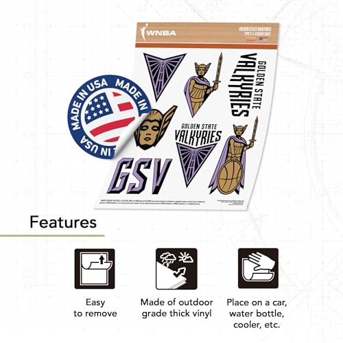 Desert Cactus Golden State Valkyries Sticker Sheet - Official Licensed Vinyl Decals