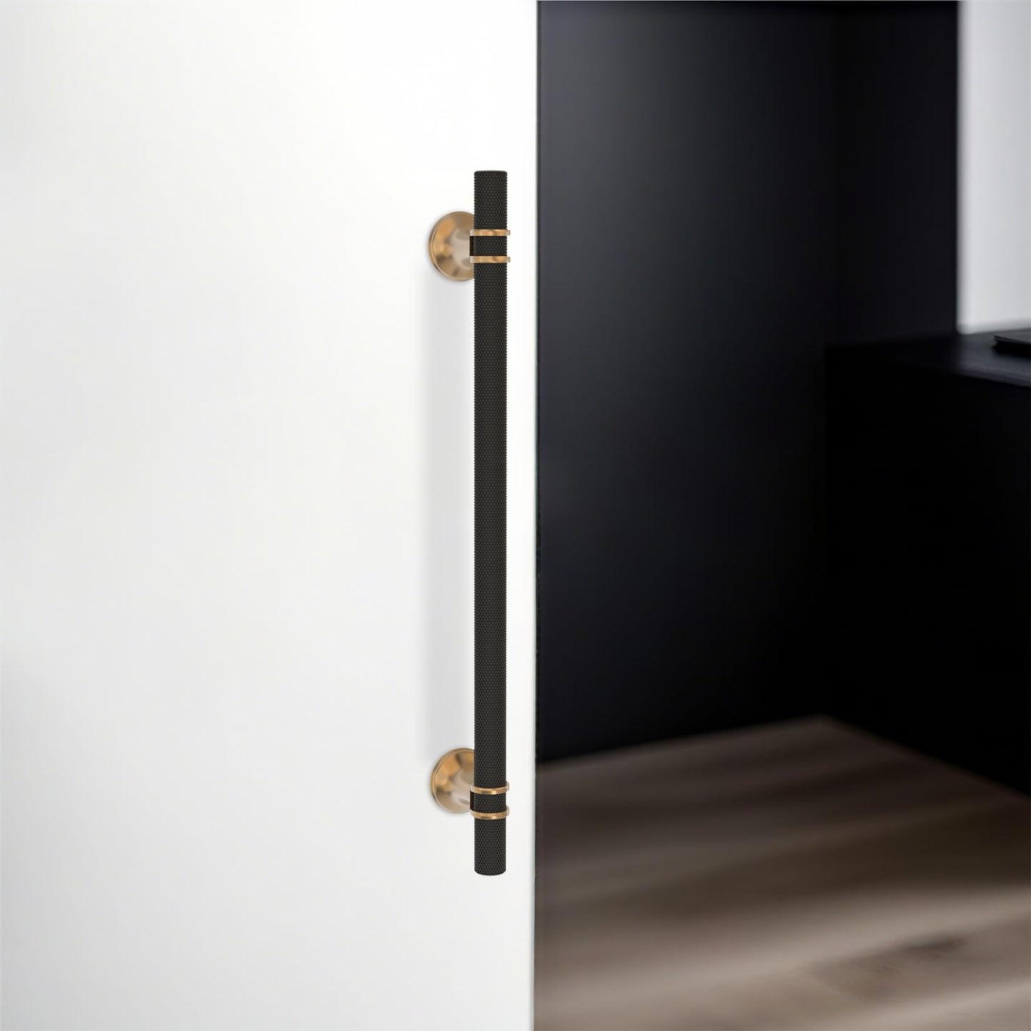 KOMOTIA 10 Pack 12-5/8 Inch Cabinet Pulls knurled Matte Black and Champagne Bronze Kitchen Cabinet Handles Aluminum and Zinc Alloy Drawer Pulls Solid Cabinet Hardware