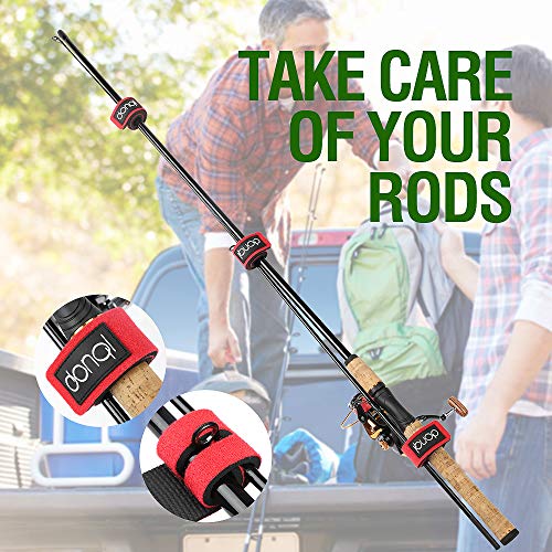 Fishing Belt with 6PCS Retractable Rod Carrying Strap - Black