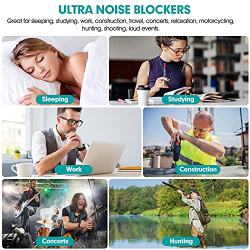 200 Pairs Black Noise Cancelling Ear Plugs - 33dB NRR Individually Bagged for Sleeping, Work & Construction