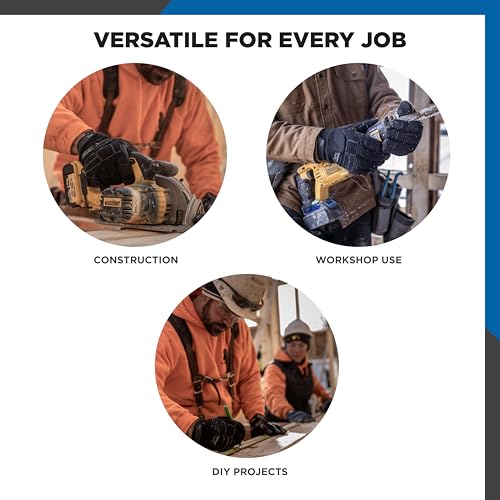 Wells Lamont FX3 Men's HydraHyde Leather Palm Winter Work Gloves, Extra Large (7854XL), Black